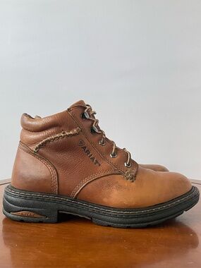 Ariat Women's Macey Brown Leather Lace-Up Work Boots | US 6